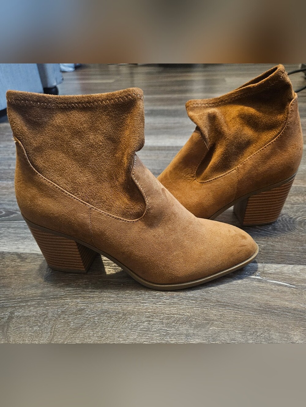 3 For $15 🎊 Brown Suede Fold-Over Ankle Boots - Picture 3 of 10